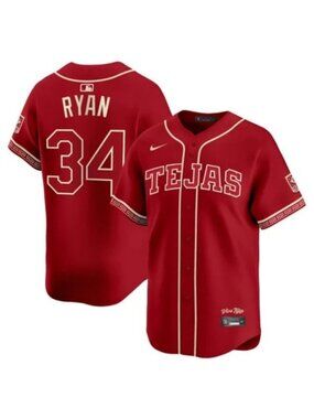 Youths Kids Nolan Ryan Red Stitched Jersey